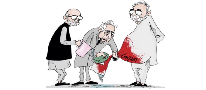 Blood stained on Modi's Hand